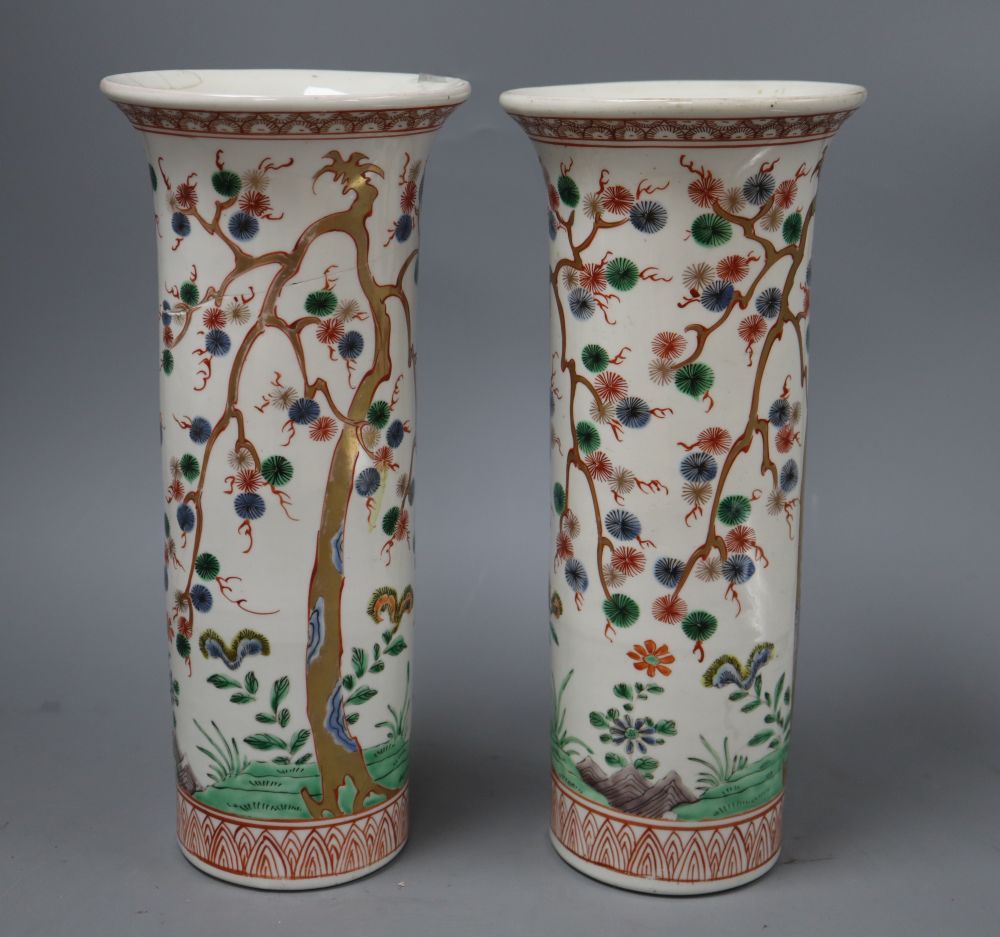 A pair of 19th century Japanese Imari sleeve vases, height 30cm